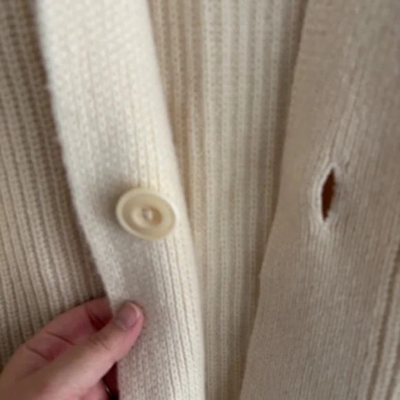 Uniqlo x Lemaire F/W 2015 100% Wool Knitted Cardigan Cream Size Large - Picture 7 of 7